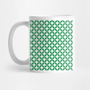 Retro Circles and Diamonds Green 2 Mug